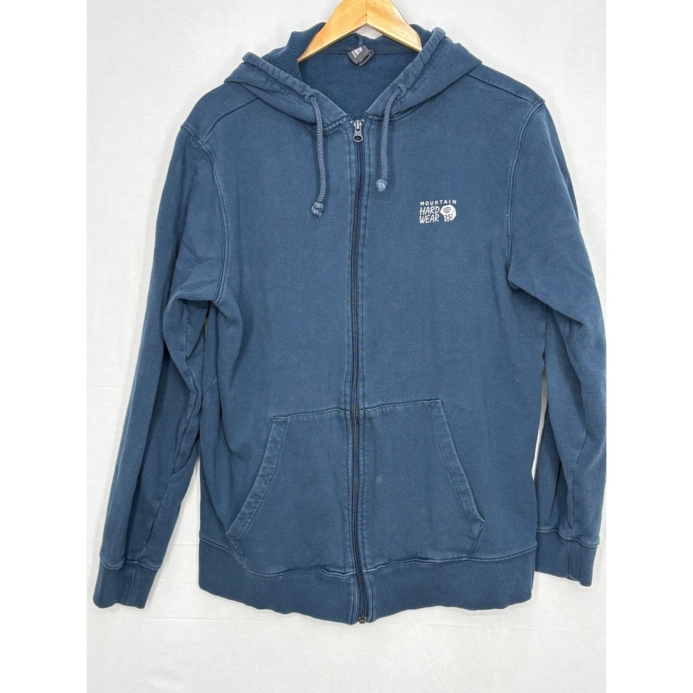 Mountain Hardwear Full Zip Hoodie Mens Blue Fleece Logo Long Sleeve‎ Outdoor L